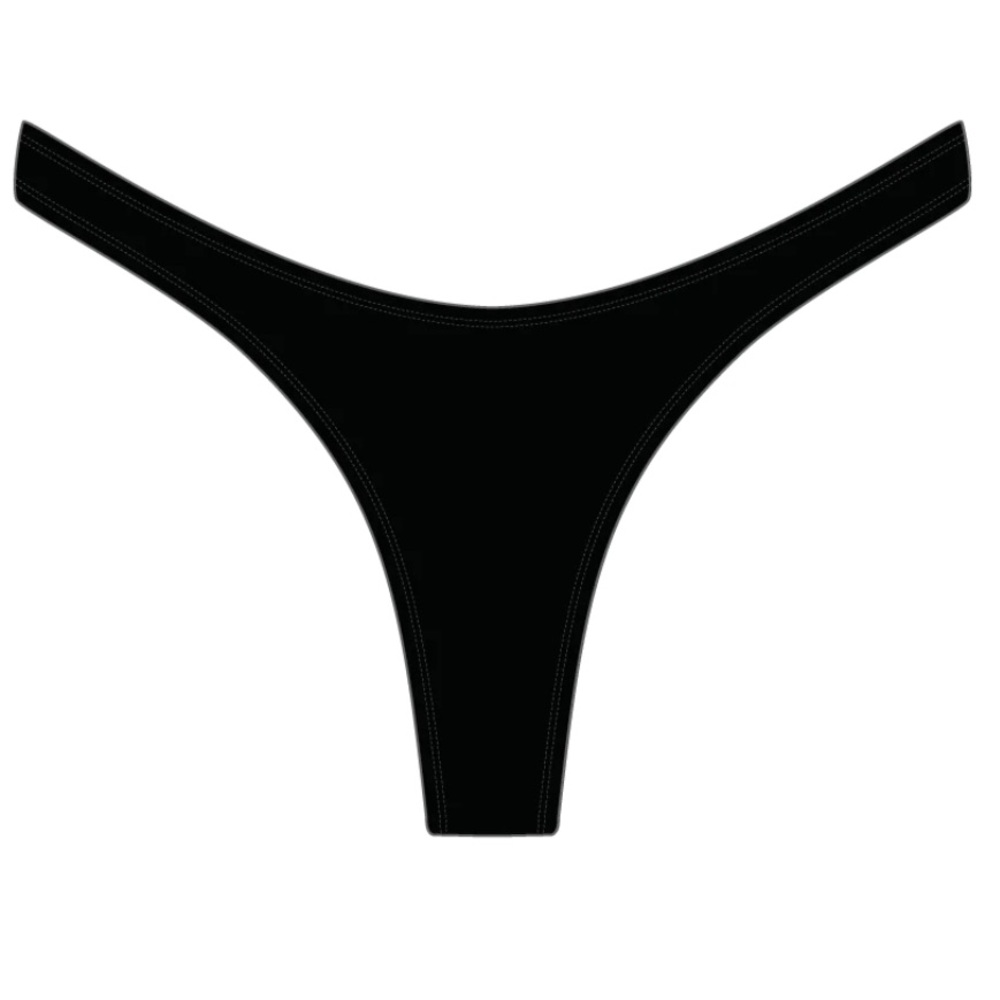 BoutineLa MANHATTAN BLACK CHIC 80'S SWIM BOTTOMS Size Large